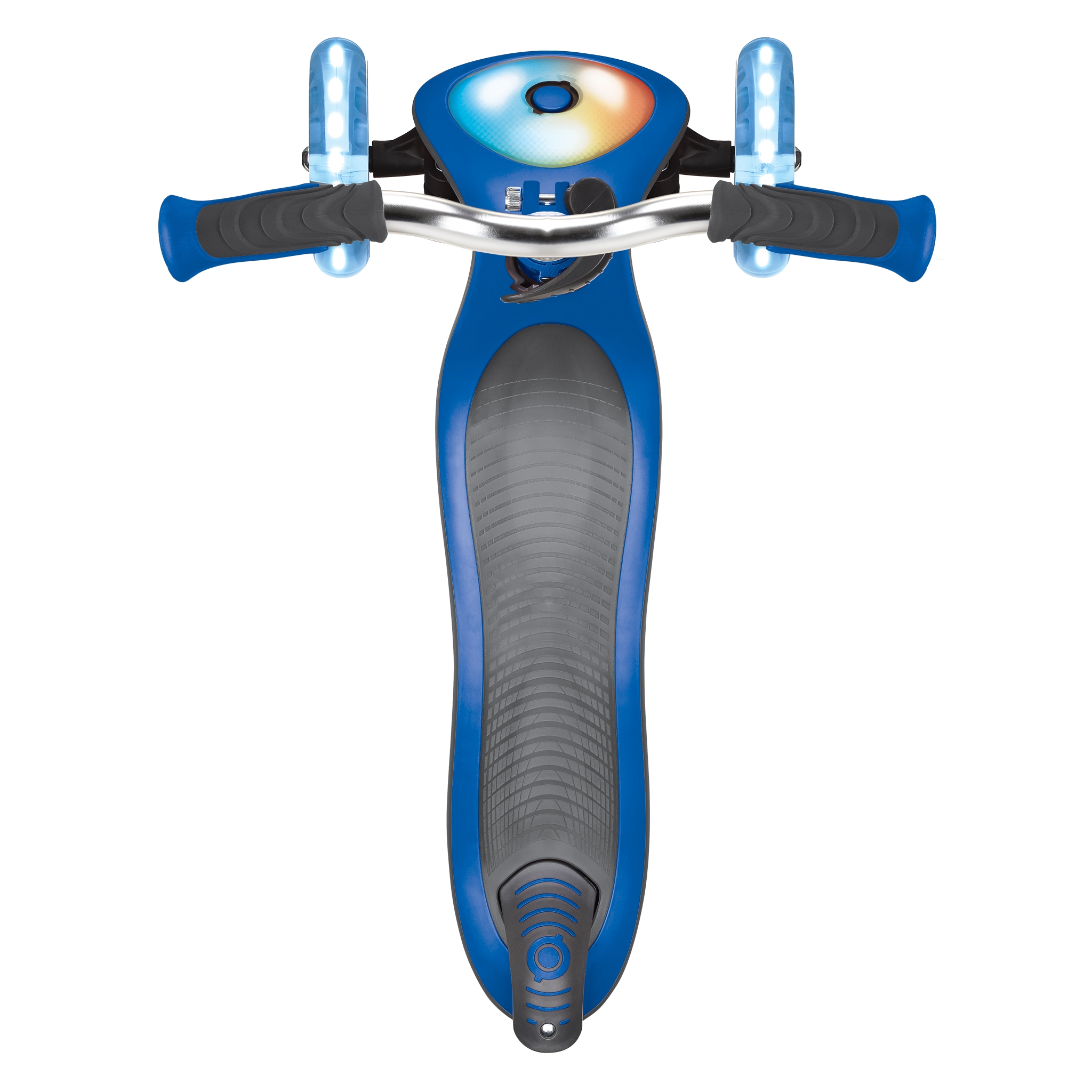 Globber-ELITE-PRIME-best-3-wheel-foldable-scooter-for-kids-with-light-up-scooter-deck-navy-blue 2
