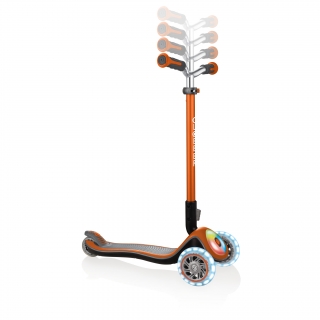Globber-ELITE-PRIME-best-3-wheel-foldable-scooter-for-kids-with-adjustable-t-bar-copper thumbnail 1