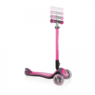 Globber-ELITE-DELUXE-3-wheel-adjustable-scooter-for-kids-with-anodized-T-bar-deep-pink thumbnail 1