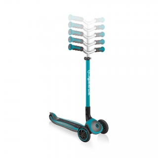 Globber-MASTER-premium-3-wheel-foldable-scooters-for-kids-with-5-height-adjustable-T-bar_teal thumbnail 2