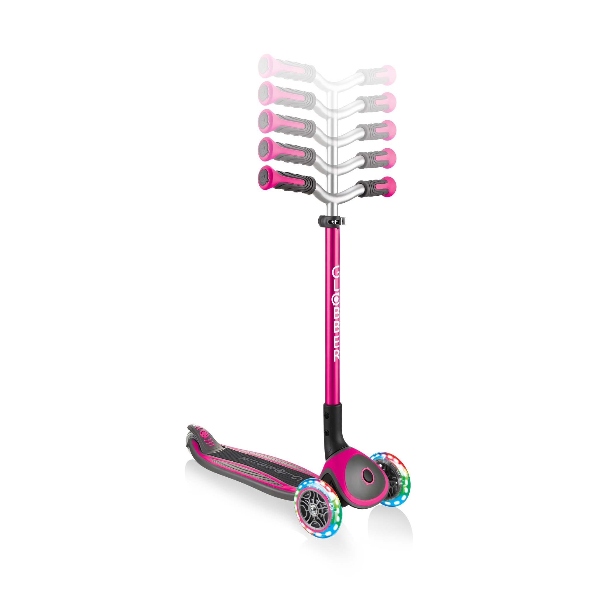 Globber-MASTER-LIGHTS-premium-3-wheel-foldable-light-up-scooters-for-kids-with-5-height-adjustable-T-bar_deep-pink 2