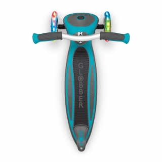 Globber-MASTER-LIGHTS-3-wheel-foldable-light-up-scooter-for-kids-with-extra-wide-anti-slip-deck-for-comfortable-rides_teal thumbnail 0