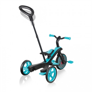 Globber-EXPLORER-TRIKE-3in1-all-in-one-baby-tricycle-and-kids-balance-bike-with-2-height-adjustable-parent-handle_teal thumbnail 4