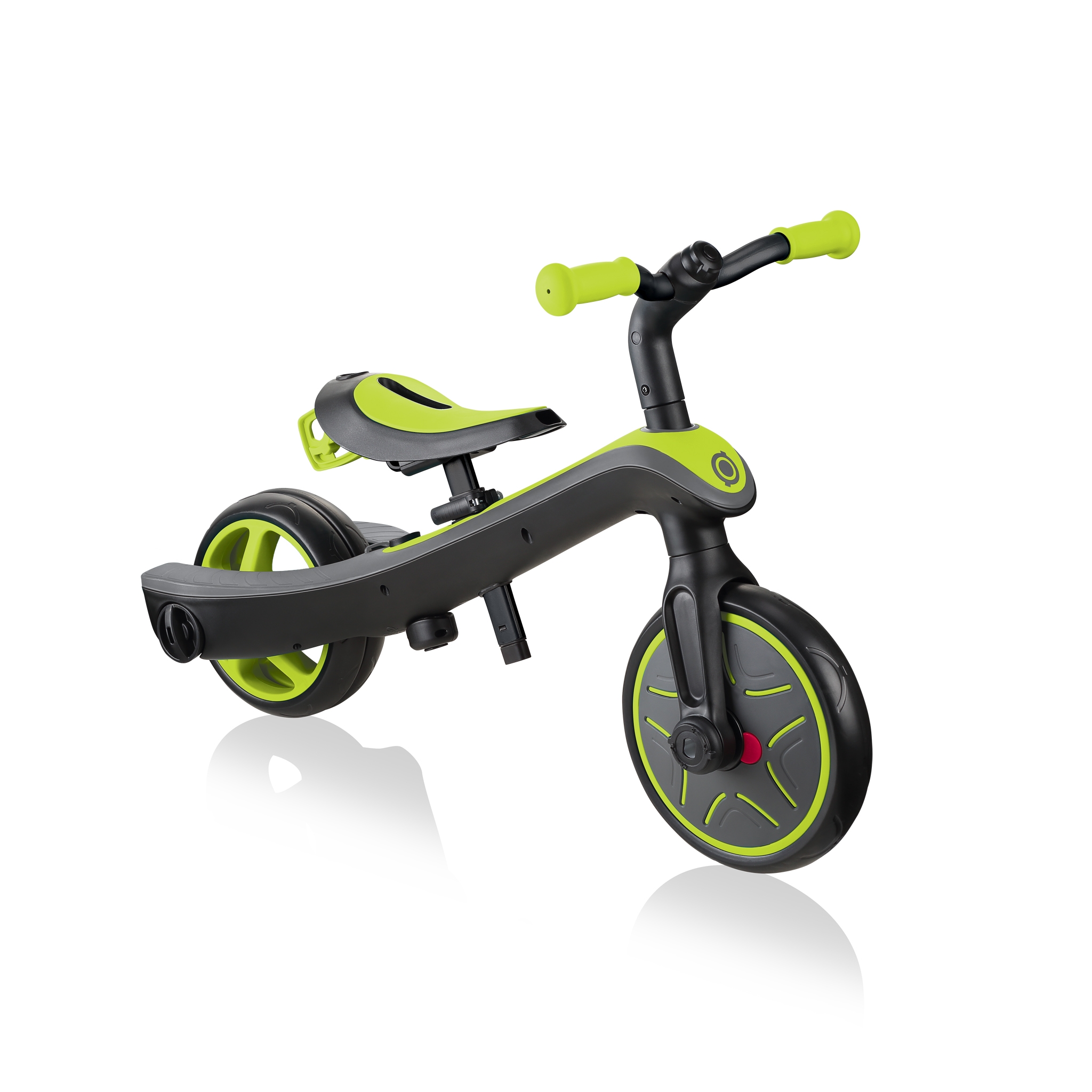 Globber-EXPLORER-TRIKE-2in1-all-in-one-training-tricycle-and-kids-balance-bike-stage2-balance-bike_lime-green 1