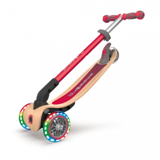 PRIMO-FOLDABLE-WOOD-LIGHTS-3-wheel-foldable-light-up-scooter-with-7-ply-wooden-scooter-deck-trolley-mode-compatible_new-red thumbnail 5