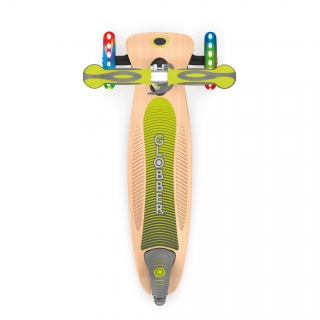 PRIMO-FOLDABLE-WOOD-LIGHTS-3-wheel-with-7-ply-wooden-scooter-deck-and-laser-engraved-sides-on-the-deck_lime-green thumbnail 3