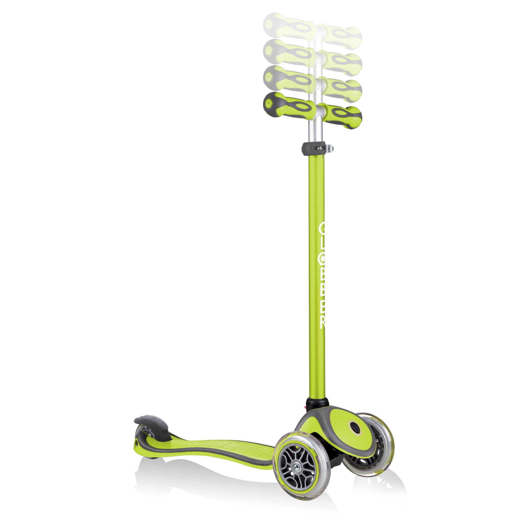 GO-UP-COMFORT-scooter-with-seat-4-height-adjustable-T-bar-lime-green 5