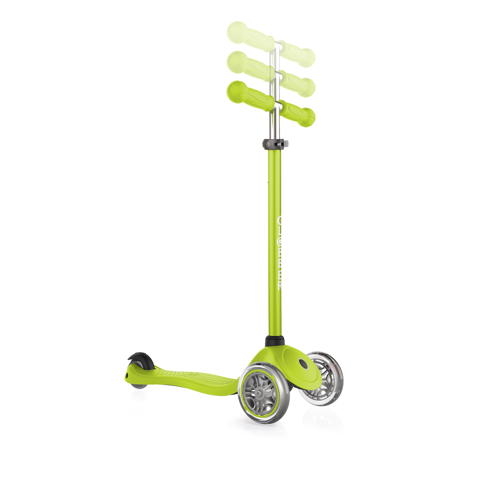 PRIMO-3-wheel-scooter-for-kids-with-3-height-adjustable-T-bar_lime-green 2