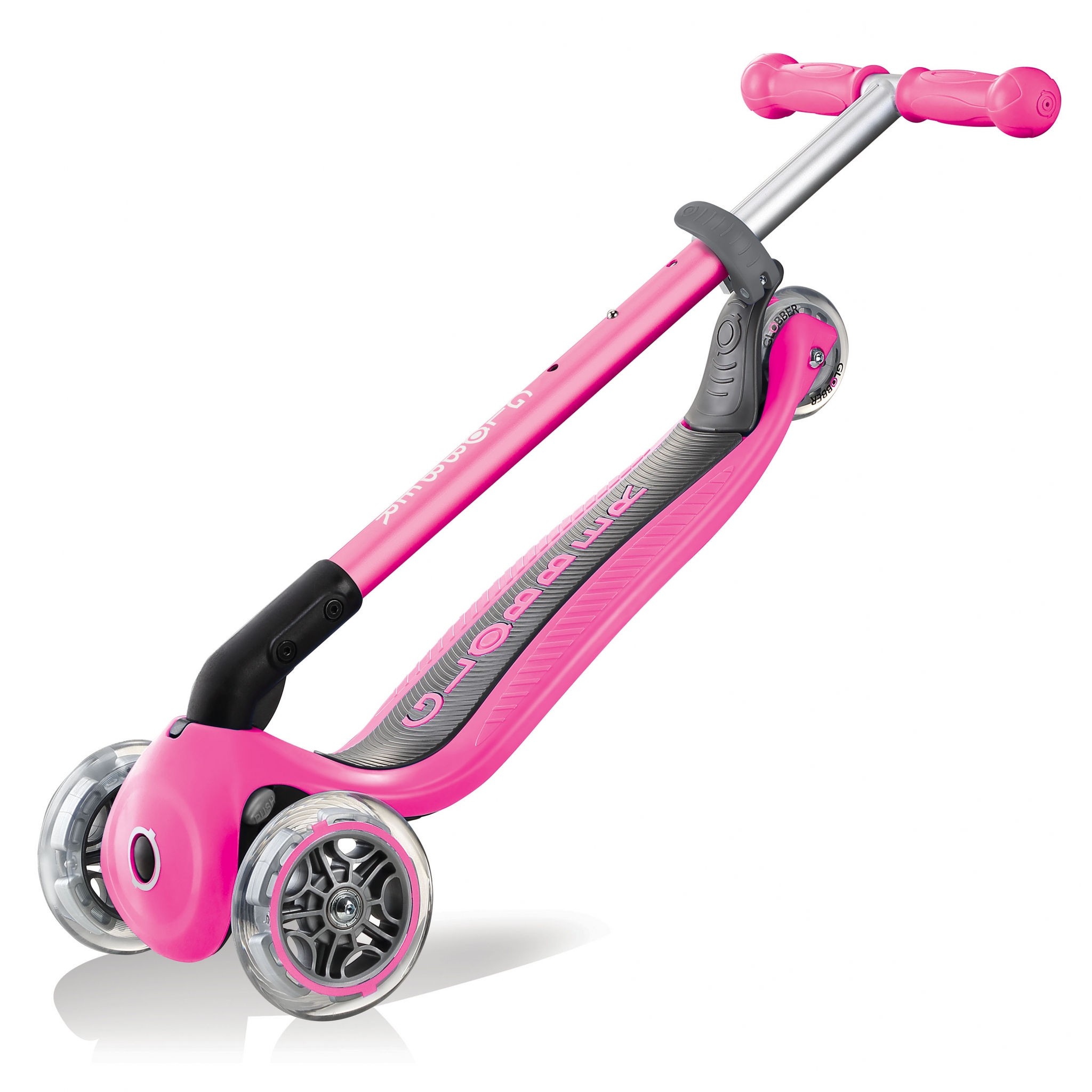 PRIMO-FOLDABLE-3-wheel-foldable-scooter-for-kids-trolley-mode-neon-pink 4