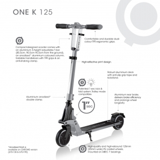 ONE-K-125-kick-and-fold-2-wheel-foldable-scooter-for-kids-and-teens-aged-8-and-above thumbnail 1