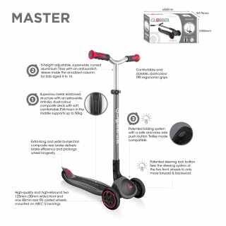 Globber-MASTER-premium-3-wheel-adjustable-scooter-for-kids-aged-4-to-14 thumbnail 2