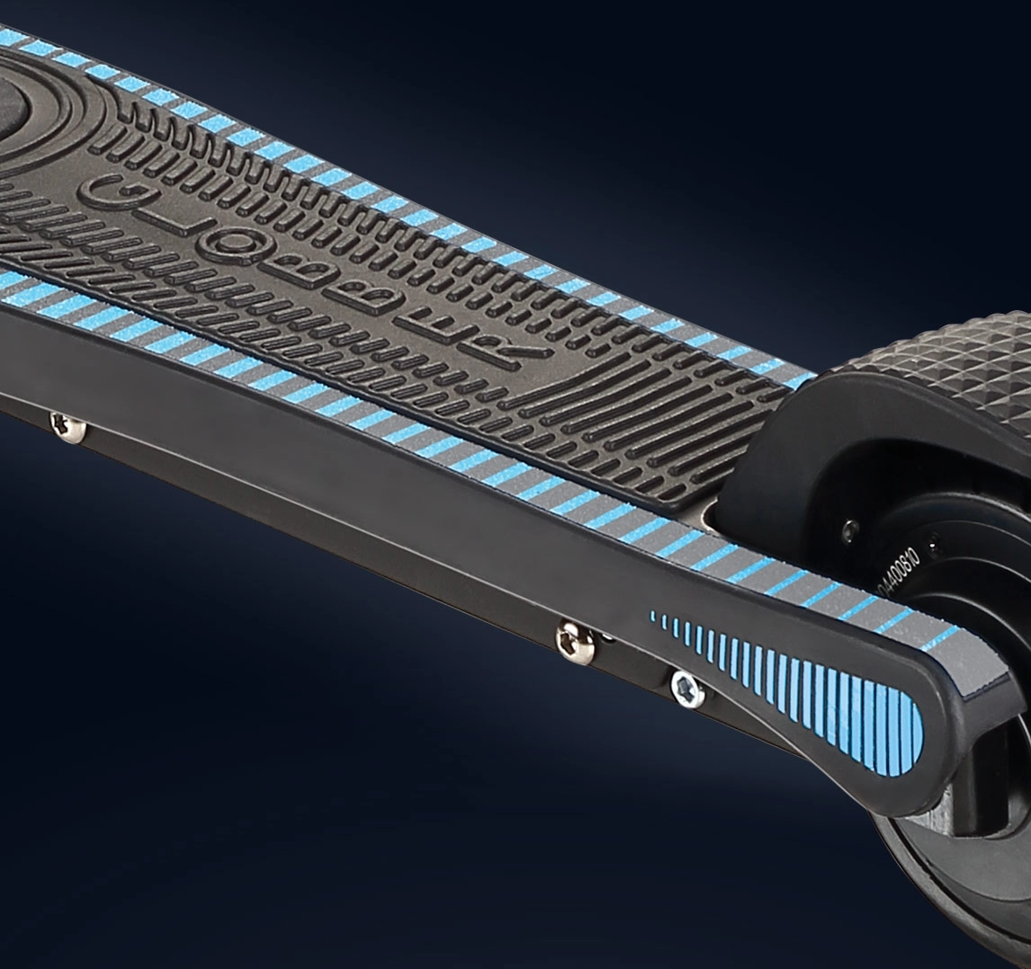 Aluminium and anti-slip electric scooter deck