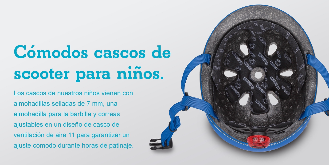 Cómodos cascos de scooter para niños.