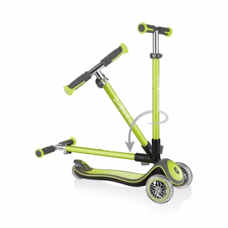 Globber-ELITE-DELUXE-3-wheel-fold-up-scooter-for-kids-lime-green thumbnail 2
