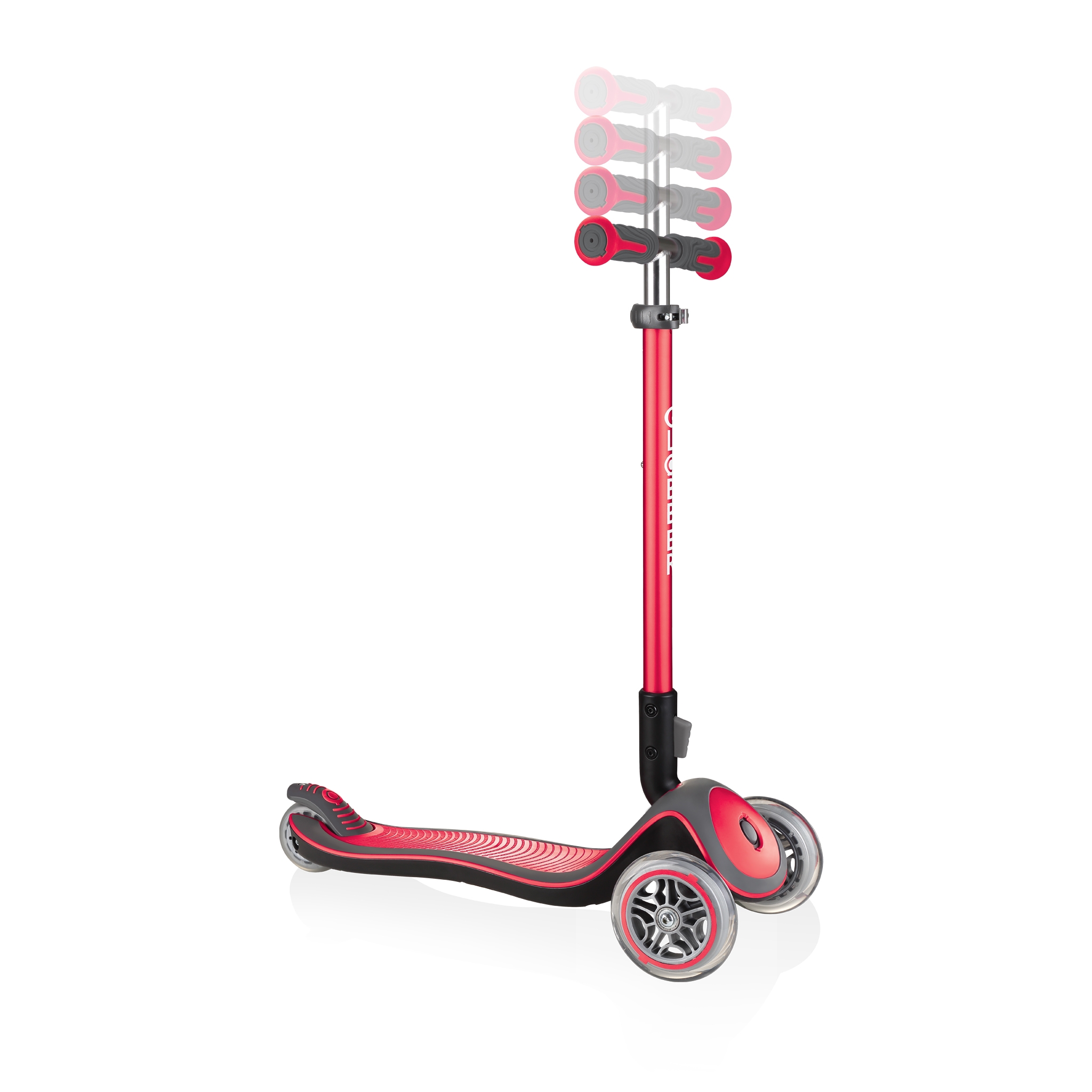 Globber-ELITE-DELUXE-3-wheel-adjustable-scooter-for-kids-with-anodized-T-bar-new-red 1