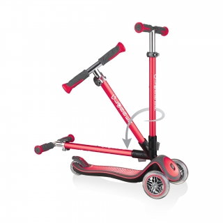 Globber-ELITE-DELUXE-3-wheel-fold-up-scooter-for-kids-new-red thumbnail 2