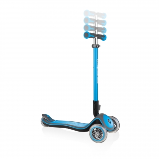 Globber-ELITE-DELUXE-3-wheel-adjustable-scooter-for-kids-with-anodized-T-bar-sky-blue thumbnail 1