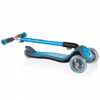 Globber-ELITE-DELUXE-Best-3-wheel-foldable-scooter-for-kids-sky-blue thumbnail 3