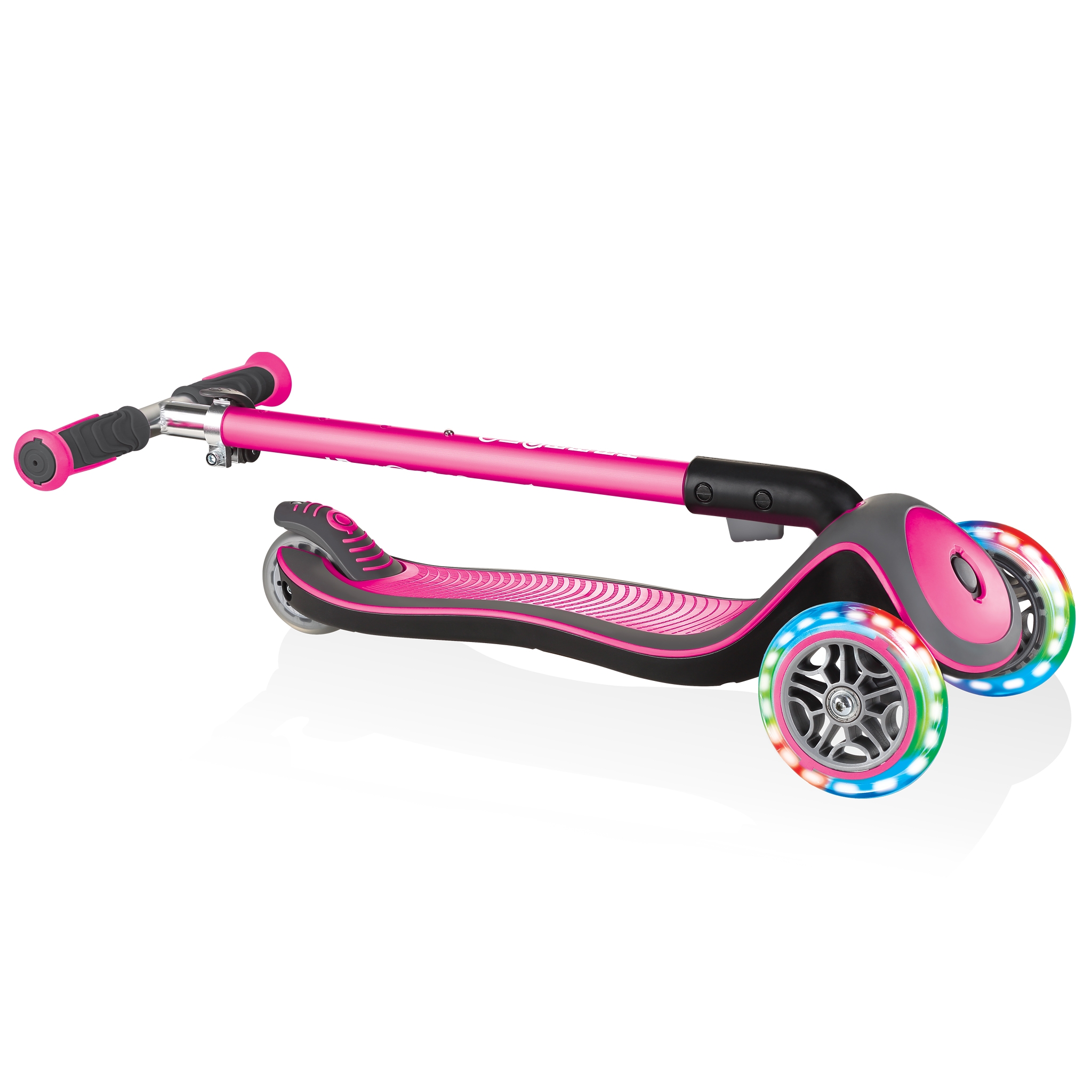 Globber-ELITE-DELUXE-LIGHTS-3-wheel-foldable-scooter-for-kids-with-light-up-scooter-wheels-deep-pink 3
