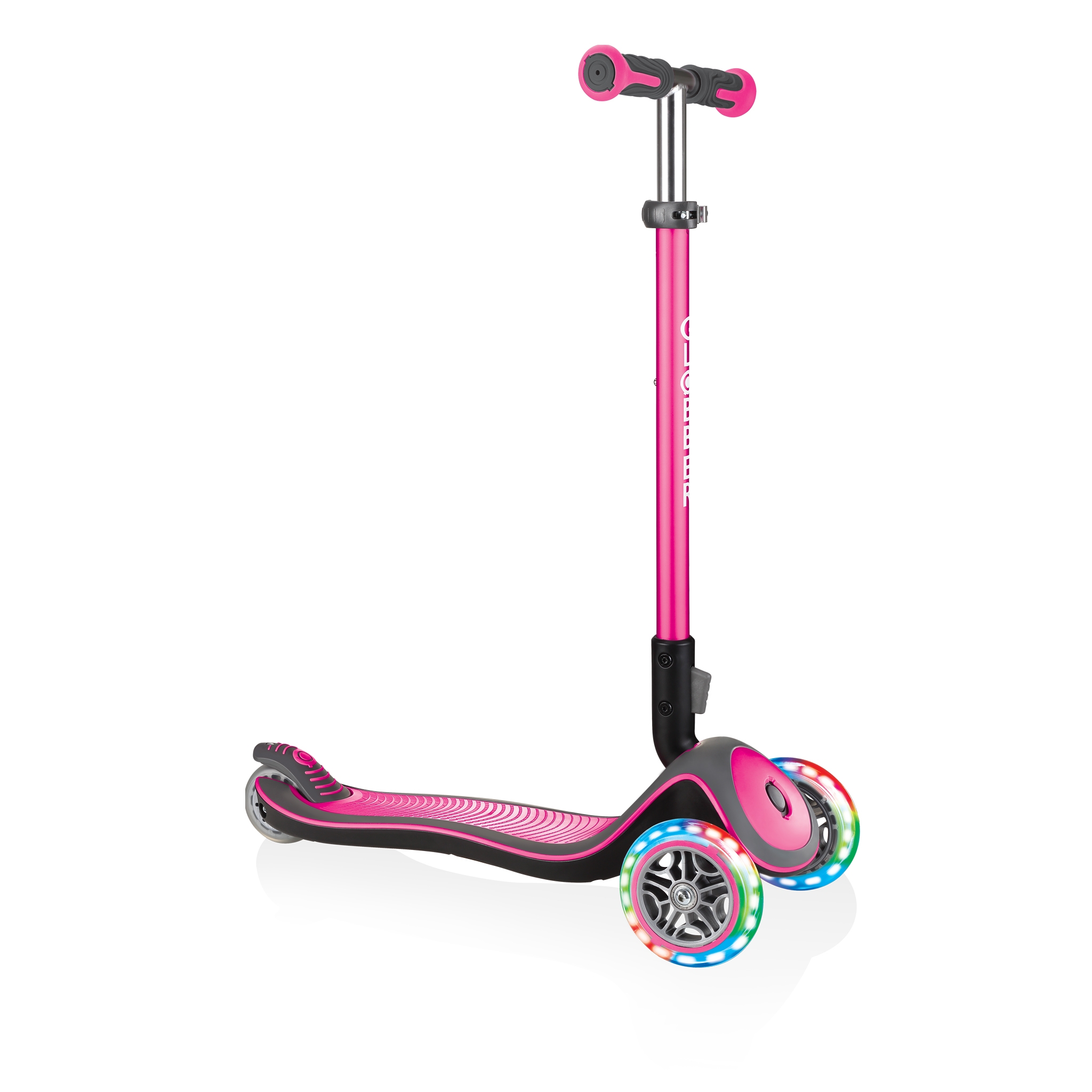 Globber-ELITE-DELUXE-LIGHTS-Best-3-wheel-light-up-scooter-for-kids-aged-3+-deep-pink 0