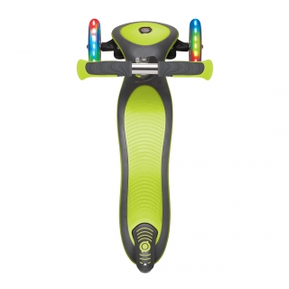 Globber-ELITE-DELUXE-LIGHTS-3-wheel-foldable-scooter-with-extra-wide-scooter-deck-lime-green thumbnail 4