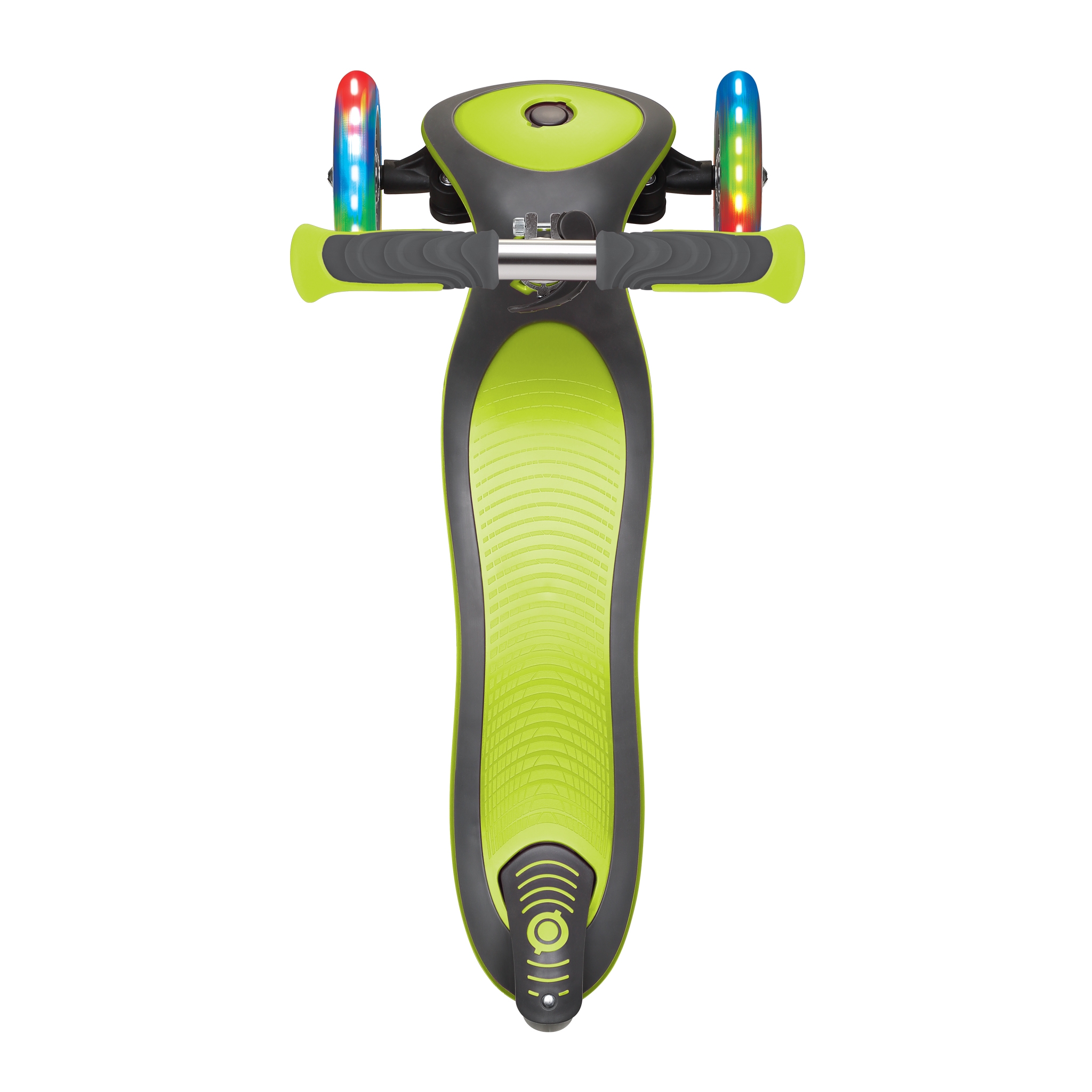 Globber-ELITE-DELUXE-LIGHTS-3-wheel-foldable-scooter-with-extra-wide-scooter-deck-lime-green 4