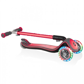 Globber-ELITE-DELUXE-LIGHTS-3-wheel-foldable-scooter-for-kids-with-light-up-scooter-wheels-new-red thumbnail 3