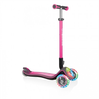 Globber-ELITE-DELUXE-FLASH-LIGHTS-3-wheel-light-up-scooter-for-kids-aged-3+-deep-pink thumbnail 0