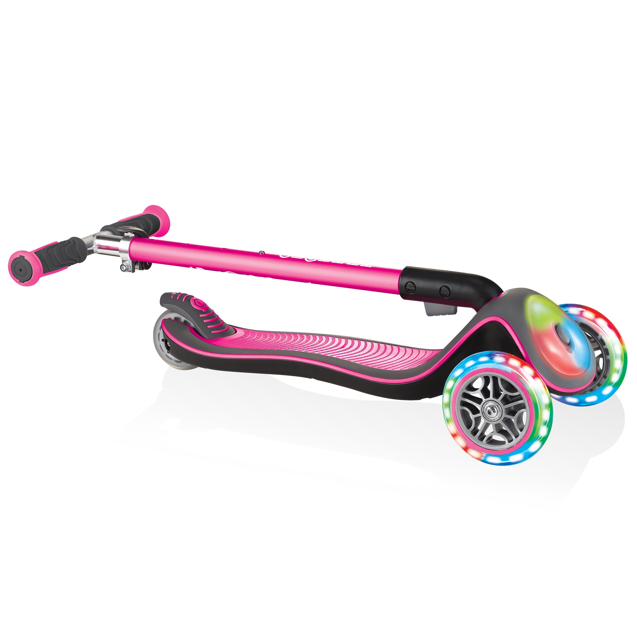Globber-ELITE-DELUXE-FLASH-LIGHTS-3-wheel-foldable-scooter-for-kids-with-light-up-deck-module-and-wheels-deep-pink 4