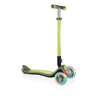 Globber-ELITE-DELUXE-FLASH-LIGHTS-3-wheel-light-up-scooter-for-kids-aged-3+-lime-green thumbnail 0