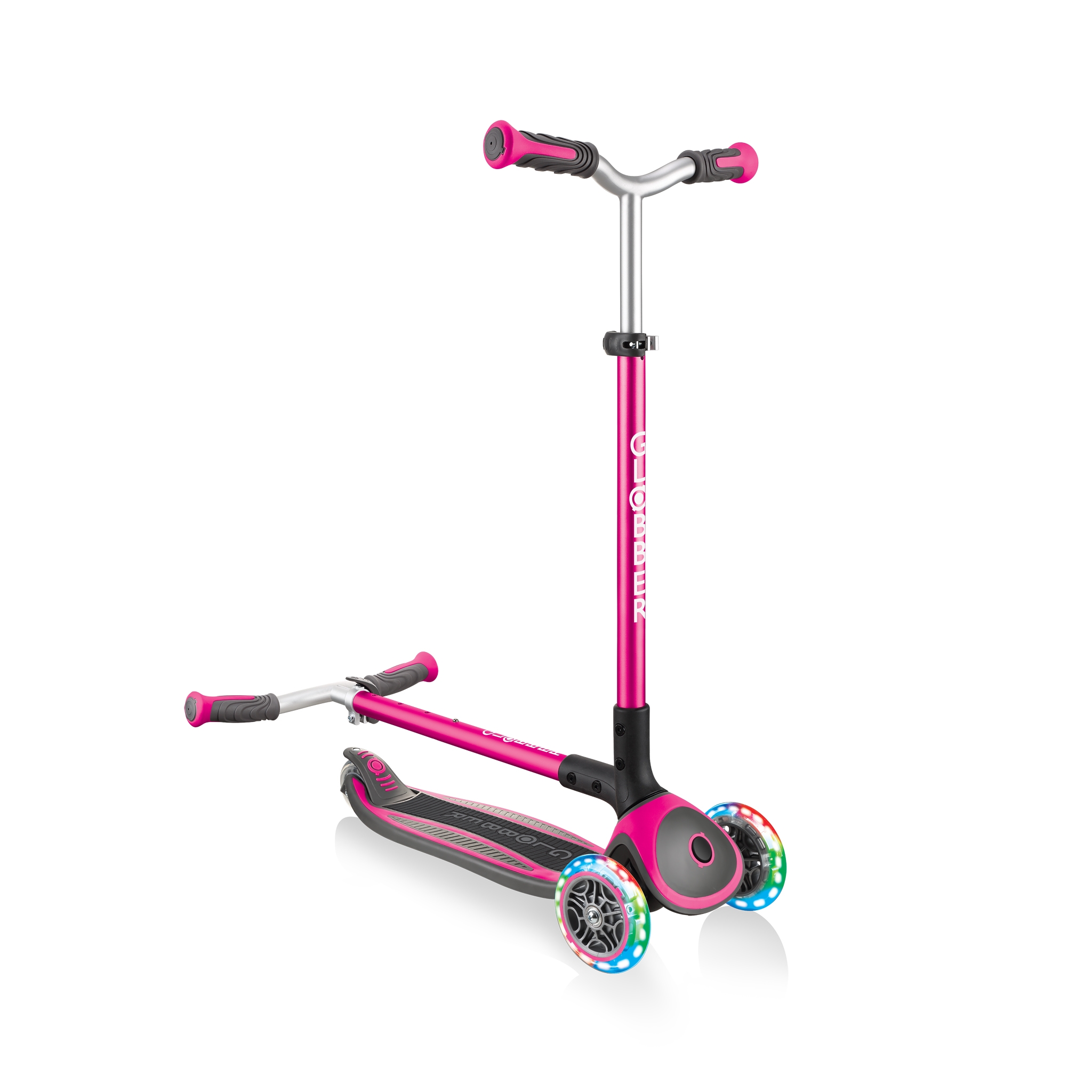 Globber-MASTER-LIGHTS-convenient-foldable-3-wheel-light-up-scooter-for-kids-with-patented-folding-system_deep-pink 3