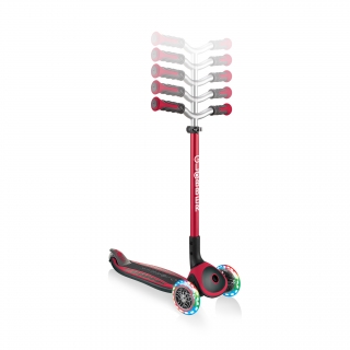 Globber-MASTER-LIGHTS-premium-3-wheel-foldable-light-up-scooters-for-kids-with-5-height-adjustable-T-bar_red thumbnail 2