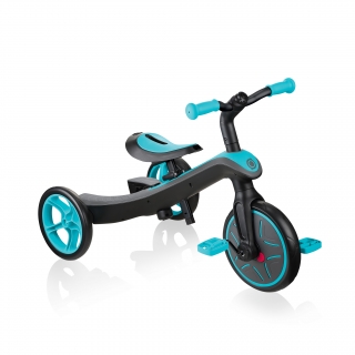 Globber-EXPLORER-TRIKE-2in1-all-in-one-training-tricycle-and-kids-balance-bike-stage1-training-trike_teal thumbnail 0