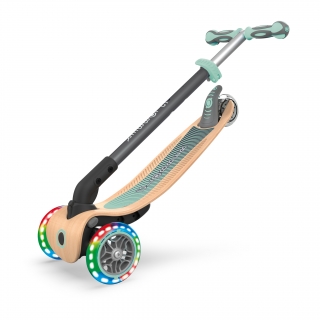 PRIMO-FOLDABLE-WOOD-LIGHTS-3-wheel-foldable-light-up-scooter-with-7-ply-wooden-scooter-deck-trolley-mode-compatible_pastel-green thumbnail 5