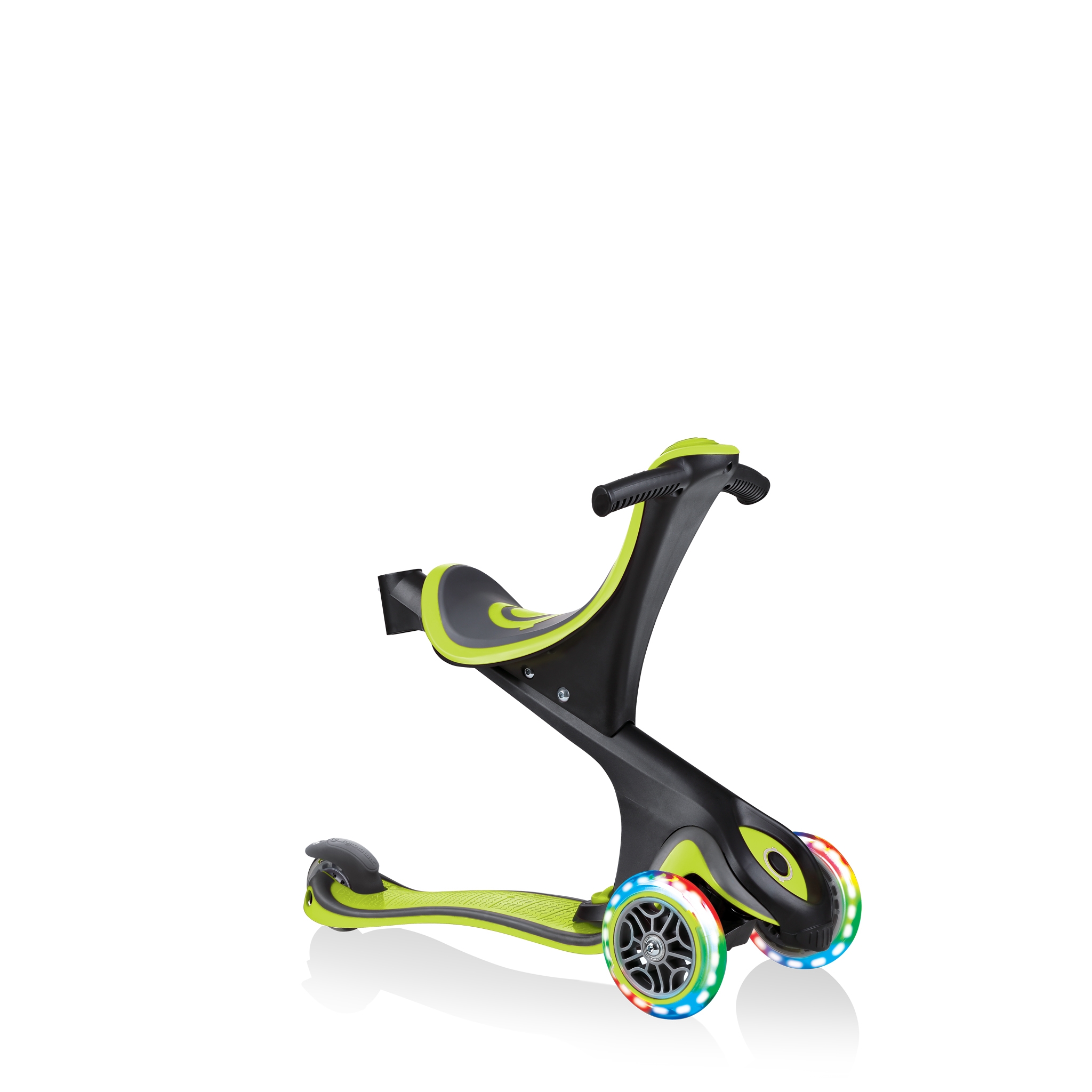 GO-UP-COMFORT-LIGHTS-scooter-with-seat-walking-bike-lime-green 2