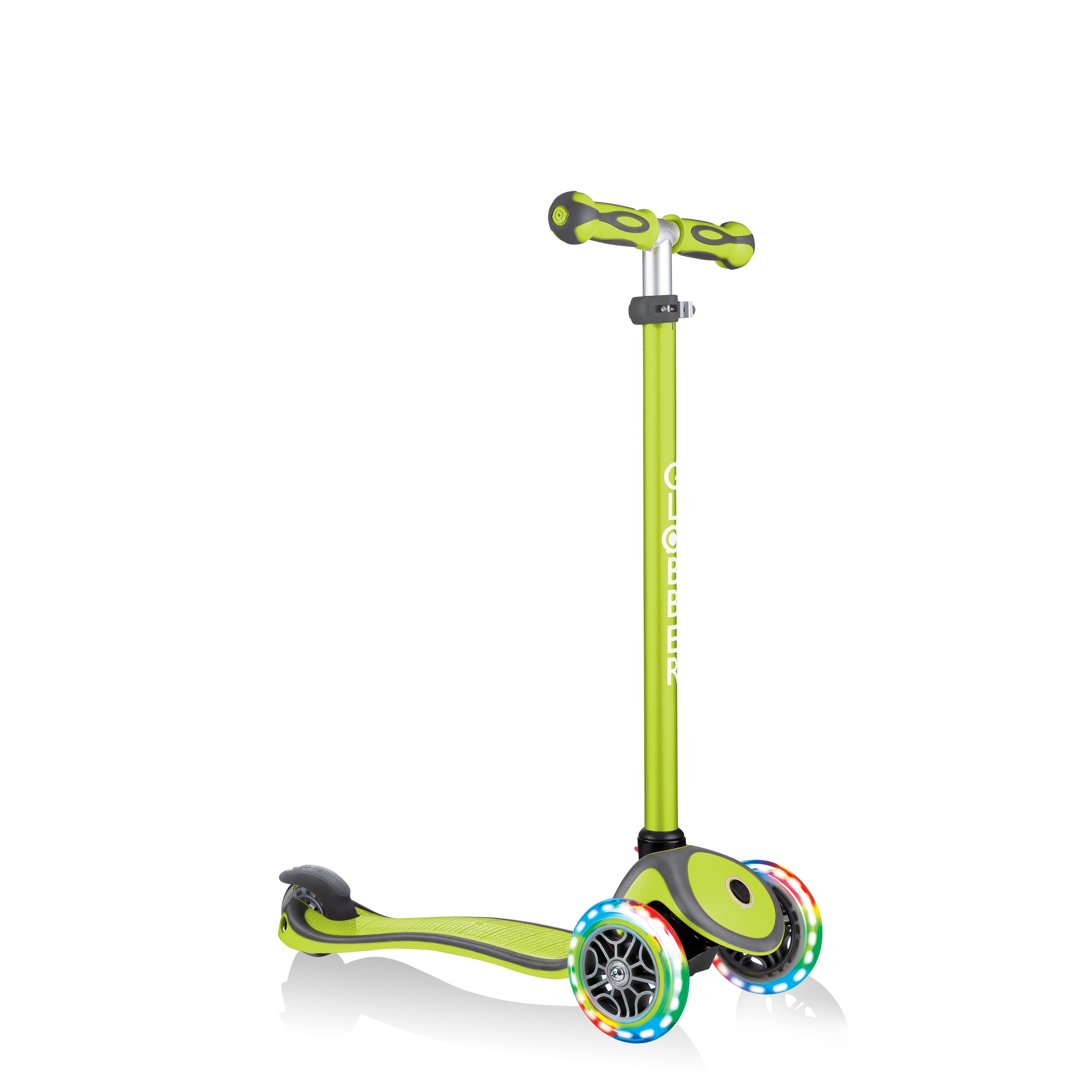 GO-UP-COMFORT-LIGHTS-scooter-with-seat-with-adjustable-T-bar-lime-green 4