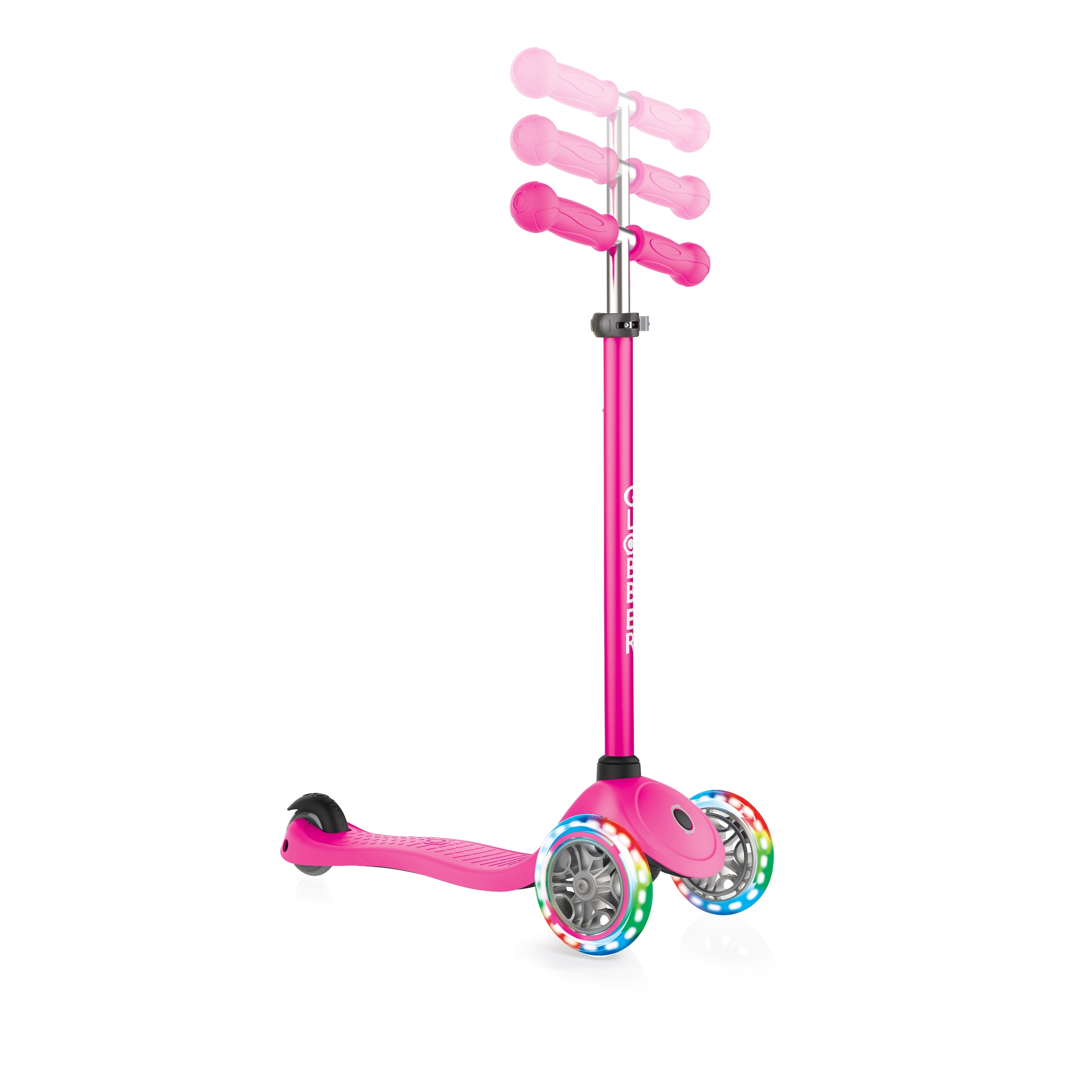 PRIMO-LIGHTS-3-wheel-scooter-for-kids-with-3-height-adjustable-T-bar_deep-pink 2
