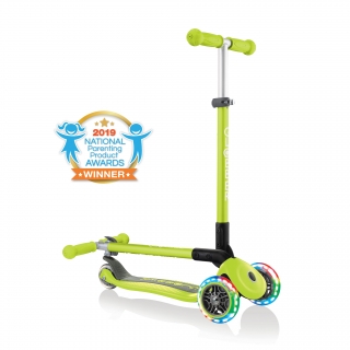 PRIMO-FOLDABLE-LIGHTS-3-wheel-fold-up-scooter-for-kids-lime-green2 thumbnail 0