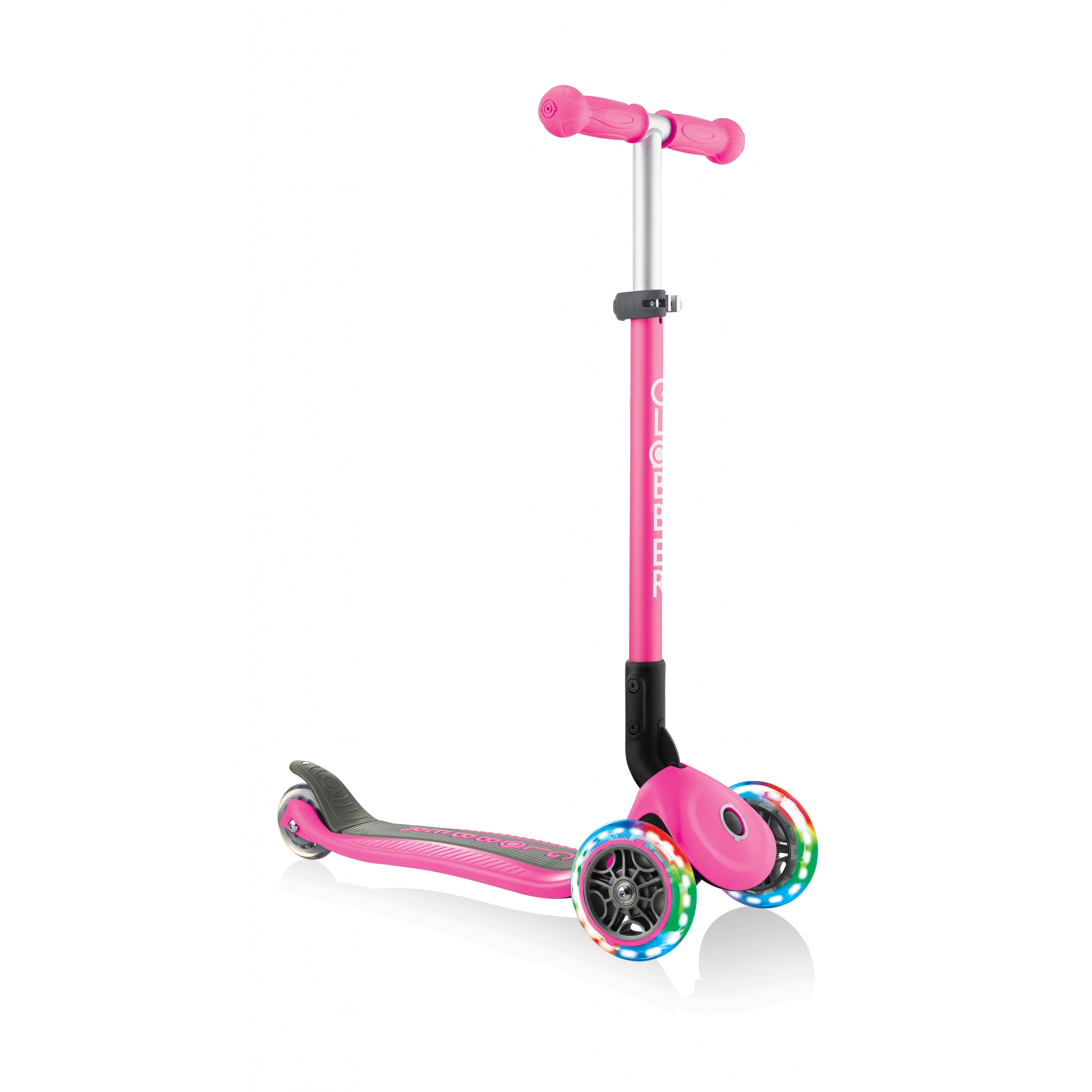 PRIMO-FOLDABLE-LIGHTS-3-wheel-foldable-scooter-light-up-scooter-for-kids-neon-pink 4