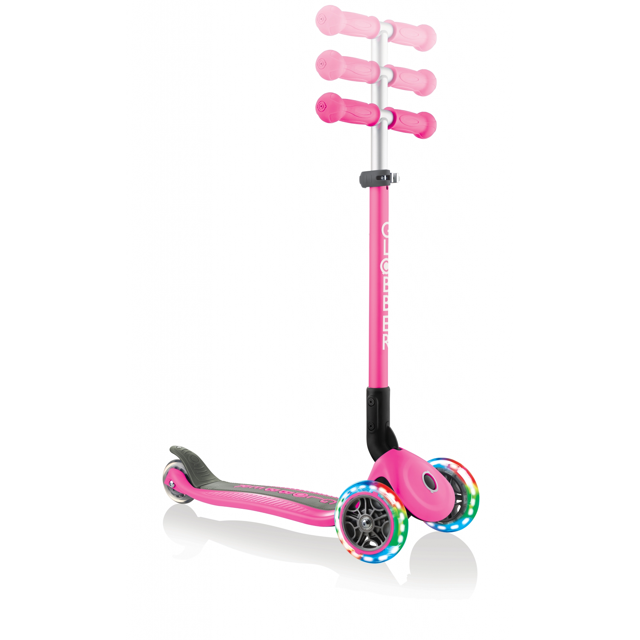 PRIMO-FOLDABLE-LIGHTS-adjustable-scooter-for-kids-neon-pink 5