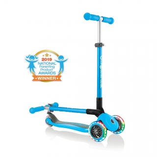 PRIMO-FOLDABLE-LIGHTS-3-wheel-fold-up-scooter-for-kids-sky-blue2 thumbnail 0