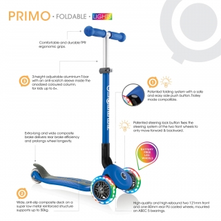 Product (hover) image of -PRIMO FOLDABLE LIGHTS - 3 Wheel Scooter for Kids
