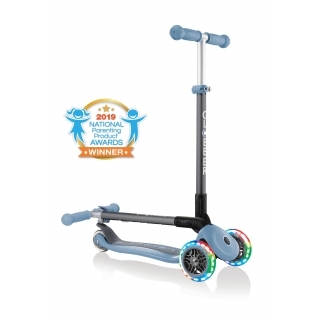 PRIMO-FOLDABLE-LIGHTS-3-wheel-fold-up-scooter-for-kids-ash-blue thumbnail 0