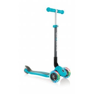 PRIMO-FOLDABLE-LIGHTS-3-wheel-foldable-scooter-light-up-scooter-for-kids-teal thumbnail 4