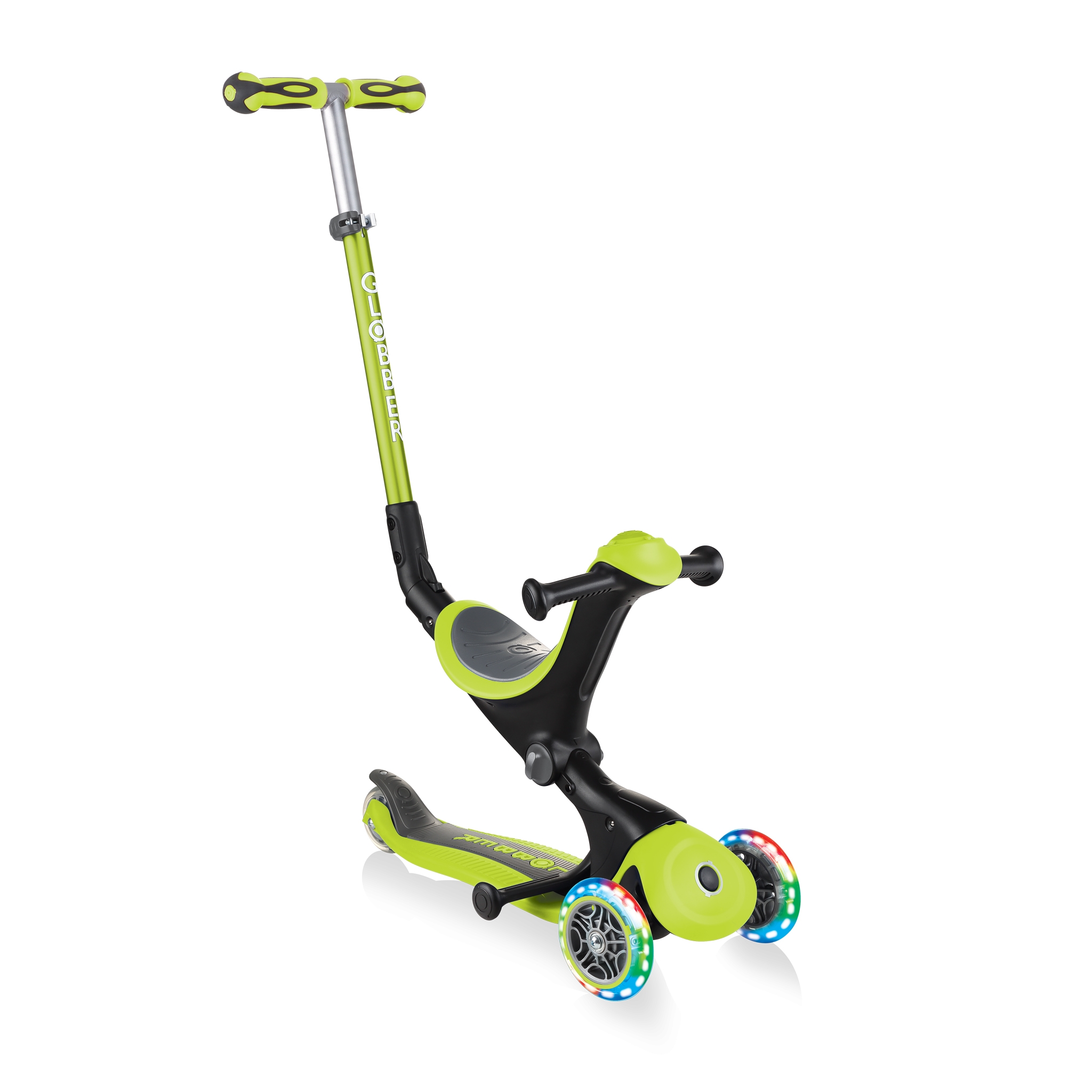 GO-UP-DELUXE-LIGHTS-ride-on-walking-bike-scooter-with-light-up-wheels-lime-green 0