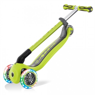 GO-UP-DELUXE-LIGHTS-ride-on-walking-bike-scooter-with-light-up-wheels-trolley-mode-compatible-lime-green thumbnail 5