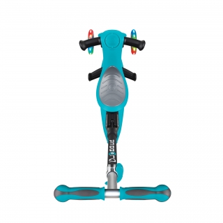 GO-UP-DELUXE-LIGHTS-ride-on-walking-bike-scooter-with-light-up-wheels-and-extra-wide-3-height-adjustable-seat-teal thumbnail 2