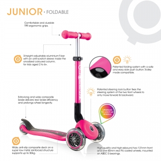 3-wheel-foldable-light-up-scooter-for-toddlers-aged-2-and-above-Globber-JUNIOR-FOLDABLE-LIGHTS thumbnail 1