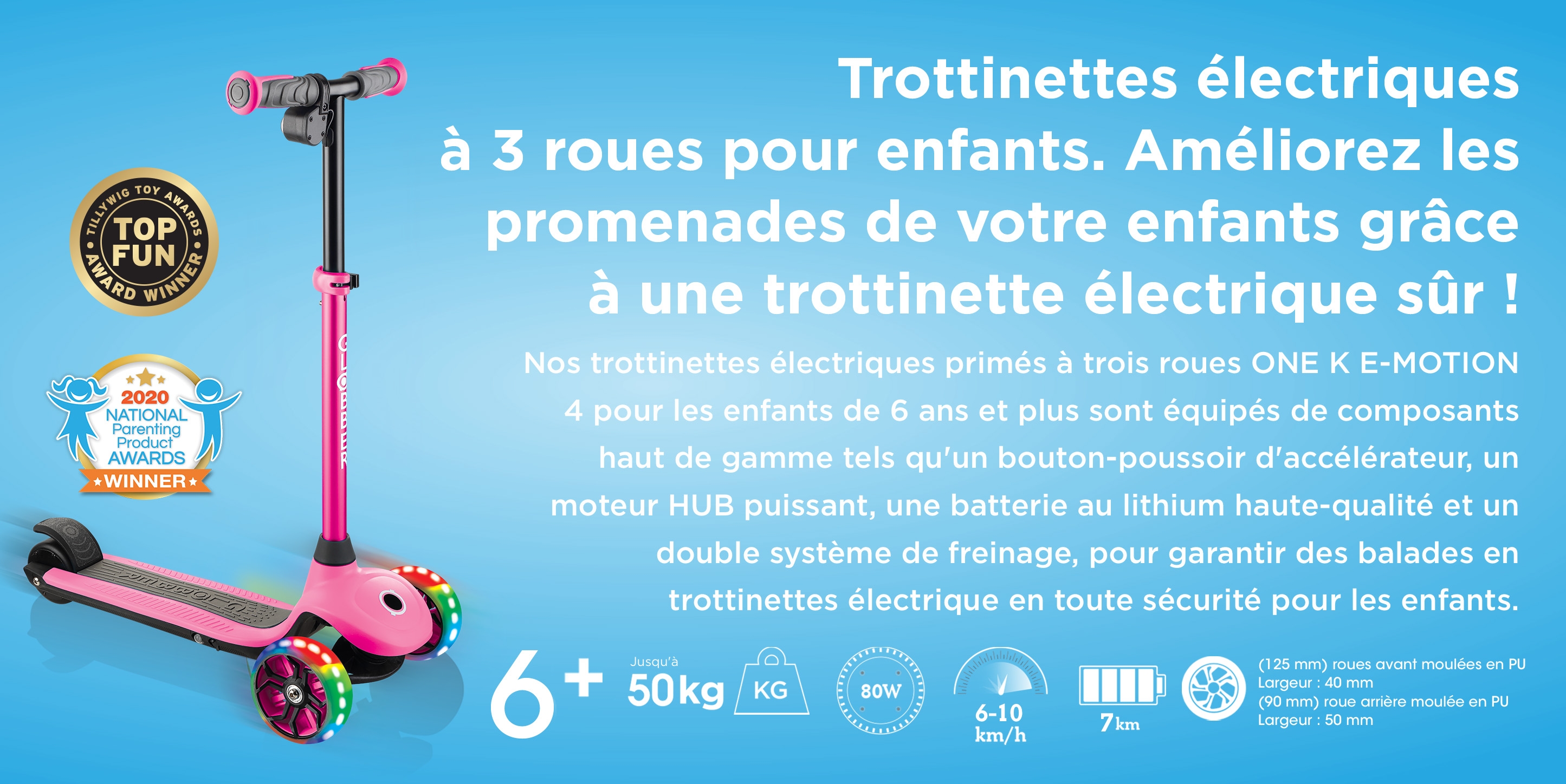Trottinettes électriques à 3 roues pour enfants