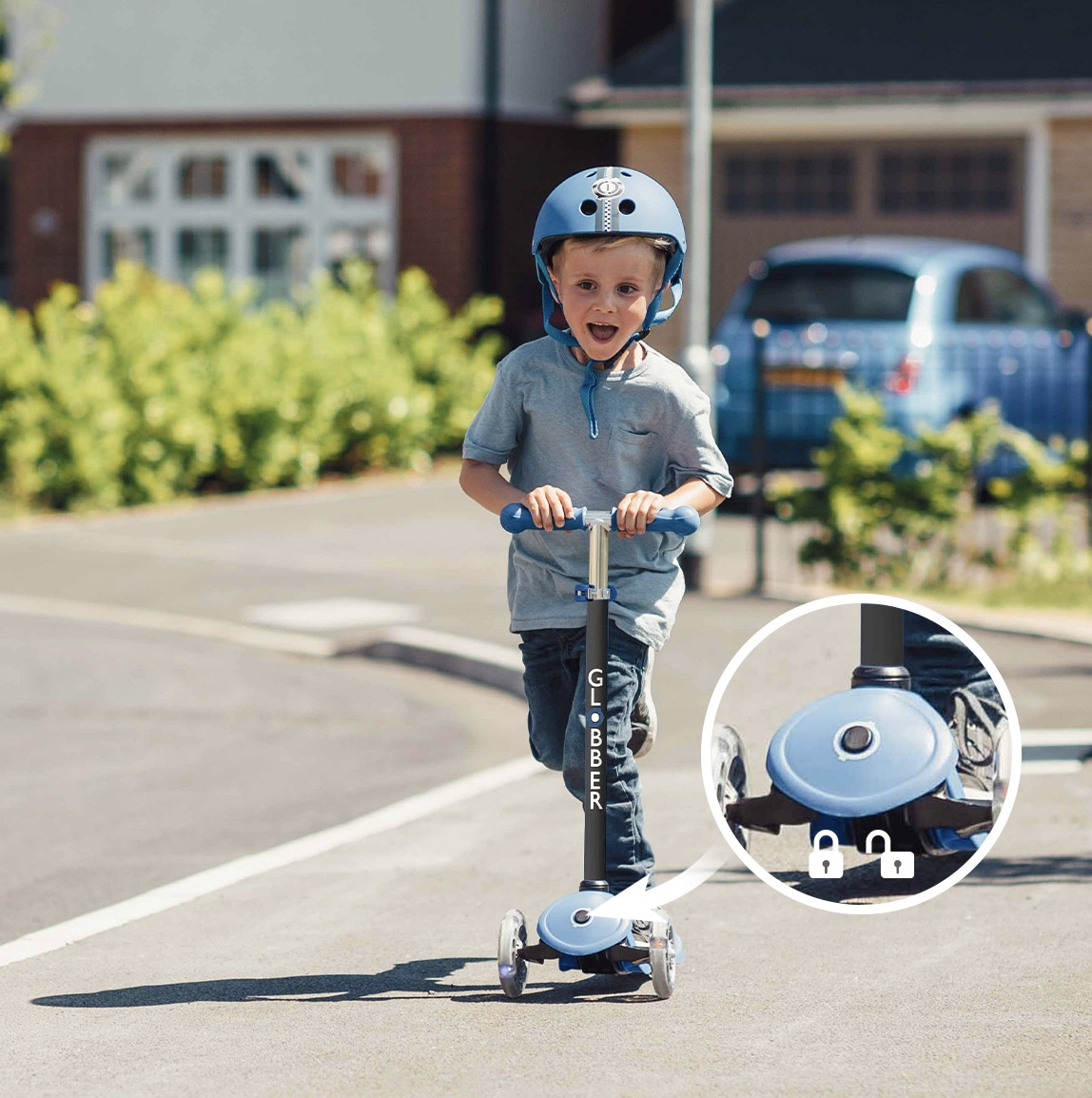Globber-GO-UP-scooters-with-seat-patented-steering-system